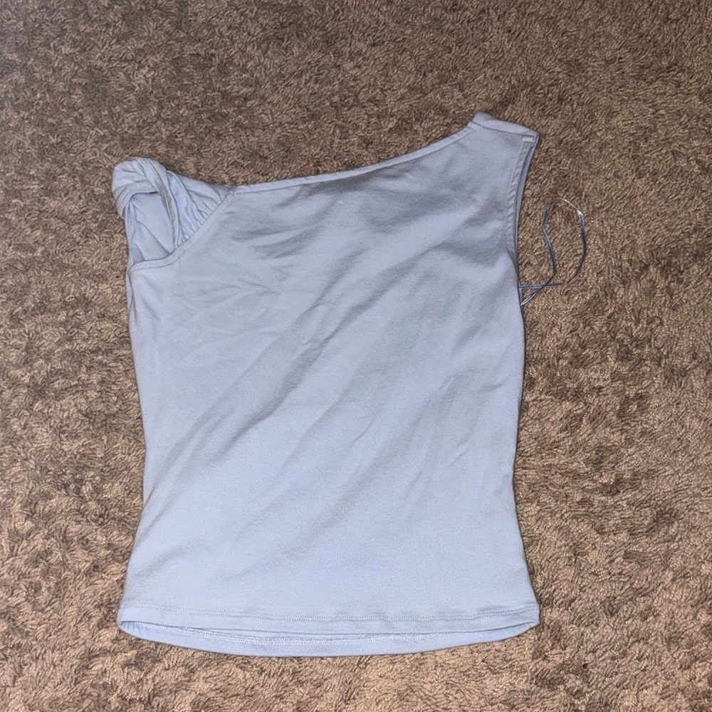 Hollister Light Blue One-Shoulder Tank Top